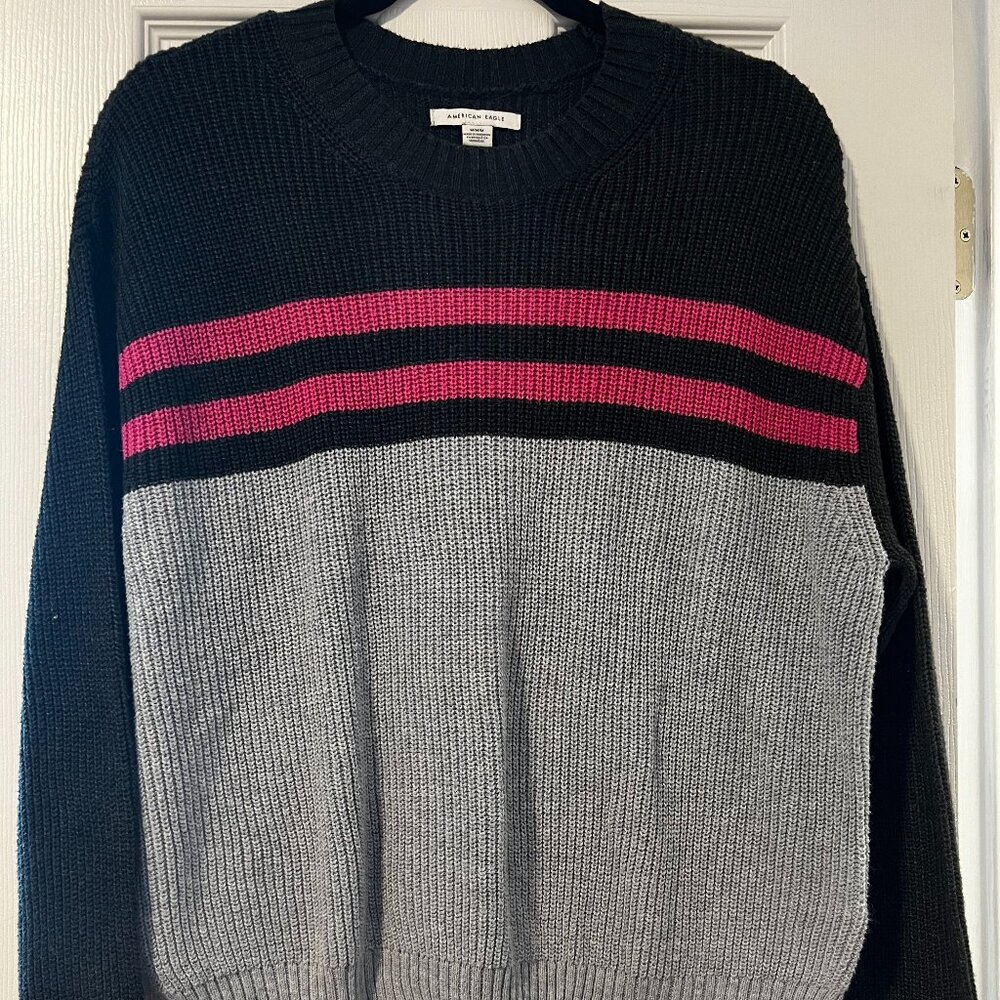 American Eagle Crewneck Striped Knit Women's Sweater Size Medium